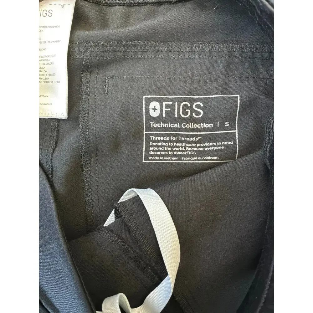 NWOT Figs Axim 7 Pocket Straight-Leg Scrub Pant Black Mens Size Small